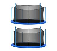 Générique Trampoline Replacement Net - 14ft Round Enclosure | PE Heavy Duty Safety Mesh Net, Weather Resistant Trampoline Enclosure Barrier with Adjustable Straps Rope for Backyard Outdoor Playground