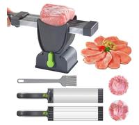 Générique Trancheuse à Viande Domestique, Trancheuse à Viande Fraîche Manuelle, épaisseur Réglable De 2 à 4 Mm, Couperet à Viande en Acier Inoxydable (Black)