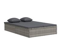Générique Transat Convertible avec Coussin Résine tressée Gris foncé,Meubles, Mobilier de Jardin, Lits d'extérieur, Gris (Poids 37.2KG)