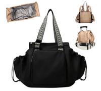 Générique Transformable Cradle Bag,Large Capacity Convertible Tote Backpack,Multi-functional Crossbody Bag for Women,Travel & Daily Use (Black)