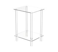 Générique Transparent Acrylic Side Table - Tall End Table | Small Space Multi-Functional Organizer Shelf for Apartment, Dormitory, Hotel, Restaurant, Bathroom, Living Room, Rental, Modern, Stylish,
