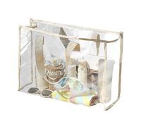 Générique Transparent Bag - High Capacity Clear Tote Bag with Long Shoulder Strap | Waterproof PVC Beach Bags and Shopping for Work, Travel,Laundry | Large 18.5-inch Carry Fabric Trimming Swimming &