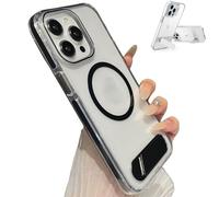 Générique Transparent Phone Case with Kickstand for iPhone13, 3 Stand Modes Military-Grade Drop Protection, Slim and Clear Back Coverfor iPhone 16/15/14/13 (for iPhone 15,Black)