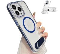 Générique Transparent Phone Case with Kickstand for iPhone13, 3 Stand Modes Military-Grade Drop Protection, Slim and Clear Back Coverfor iPhone 16/15/14/13 (for iPhone 13,Blue)
