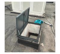 Générique Trappe d'accès de Toit en Acier de Grande Taille avec poignée et vérin à gaz, Couvercle de Regard Commercial, Protection Anti-Pluie Grise pour puits de lumière, Panneau d'entrée (40 x 28 po