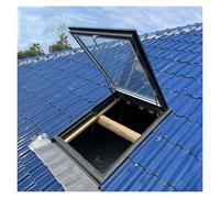 Générique Trappe de Toit en Acier galvanisé avec Ressorts à gaz et verrou à loquet pour Un accès sécurisé au Grenier, Grande Trappe d'accès au Toit avec Verre trempé Double Couche, fenêtre de Toit en