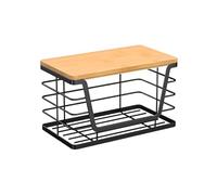 Générique Trash Bag Holder, Stackable Wall-Mounted Garbage Storage Organizer with Wooden Lid, Multi-Use Trash Bag Dispenser for Kitchen, Laundry Room, Bathroom, RV, Under Sink, Pantry, Bedroom