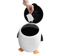 Générique Trash Can, Penguin Waste Bin, 12.2x11.02x13.78 Inches, Space Saving Compact Animal Basket Cute, Garbage Can for Home, Under Desk, Tabletop, Car, Kitchen, Bathroom and Bedroom