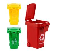 Générique Trash Pack Toys, Garbage Pen Holder with Lid and Wheels, Portable Desk Storage Waste Container for Kids, Classroom, Office, Birthday Parties