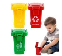 Générique Trash Pack Toys|Garbage Trash Pen Holder with Lid & Wheels | Storage Portable Waste Holder for Desk Office Classroom Birthday Kids Party Table