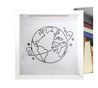 Générique Travel Box Memories - Space Theme | Keepsake Frame Holder With Hook, Top Loading Memory Box, Adventure Travel Picture Museum Memorial Concert Wall Tabletop Decor Ţravel B́ox