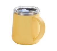 Générique Travel Coffee Cup, 450ml Stainless Steel Leakproof Insulated Mug with Lid & Handle for Hot/Cold Water, Tea, Milk, Juice, Office, School, Camping