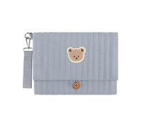 Générique Travel Diaper Pouch - Cute Bear Embroidered Foldable Organizer Bag Multiple Pocket Storage Purse, Stroller Strap Carry Use, Mom Dad Boy Girl Road Trip Work Hospital Nurse Essential Kit
