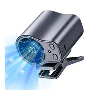 Générique Travel Fan - 8x7cm | Clip On Low Noise LED Display 199 Speeds Car Mount | Attachable Personal Cooling For Men Women Youth Teens Adults Cycling Traveling Fishing Camping Beach