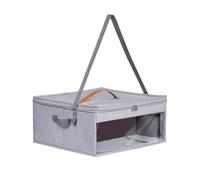 Générique Travel Hat Box, Hat Suitcase, 16.54x16.54x7.87 inches, Headwear Container, Shoulder Strap Attached, Durable Polyester, PVC Window, Lightweight Portable, Family, for Men Women