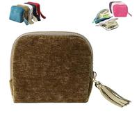 Générique Travel Jewelry Case - Mini Portable Organizer with Five Compartments, Anti-Scratch for Earrings, Necklaces, Rings, Bracelets (Zipper & Tassel) (Matcha Green)