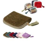 Générique Travel Jewelry Case, Portable Organizer for Rings Bracelets, Mini Jewelry Organizer for Traveling (Tea Brown)