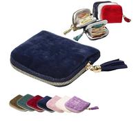 Générique Travel Jewelry Case, Portable Organizer for Rings Bracelets, Mini Jewelry Organizer for Traveling (Navy Blue)