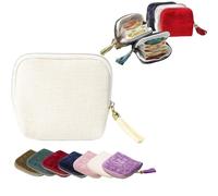 Générique Travel Jewelry Case, Portable Organizer for Rings Bracelets, Mini Jewelry Organizer for Traveling (White)