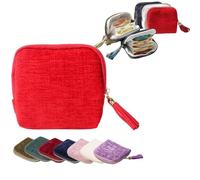 Générique Travel Jewelry Case, Portable Organizer for Rings Bracelets, Mini Jewelry Organizer for Traveling (Red)