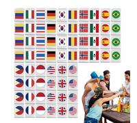 Générique Travel Mahjong - Portable Tile Game Set Flag Pattern | Compact Storage Case Classic Strategy Board Game for Family Party, Entertainment, Picnic, Beach Seaside, Outdoor Fun Set
