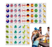 Générique Travel Mahjong - Portable Tile Game Set Flag Pattern | Compact Storage Case Classic Strategy Board Game for Family Party, Entertainment, Picnic, Beach Seaside, Outdoor Fun Set