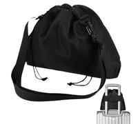Générique Travel Pillow Storage Bag, Easy to Carry, Waterproof Drawstring Pouch, Black 290 Composite Cloth Adjustable Strap Travel Neck Pillow Holder for Luggage Planes Journeys Accessories