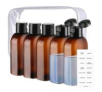 Générique Travel Size Bottles, Leakproof 100ml Refillable Containers for Lotion Shampoo Gel, Portable Clear Bottles for Carry-On, Outdoor Trips, Gym, Offices, Packing, 7.09x5.51 Inches