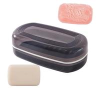 Générique Travel Soap Case, Portable Double-Layer Soap Box with Draining Tray, Leakproof Soaps Holder for Vacation Camping Hiking Gym Dorm Shower School Hotel Outdoor and Road Trips