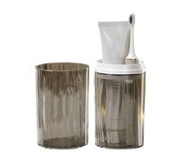 Générique Travel Toothbrush Cup Case, Portable Storage Container, Toothpaste Holder Box, Compact Hygiene Organizer, Durable Bathroom Accessory for Business Camping, 2.56x2.56x7.87 inches