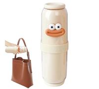 Générique Travels Toothbrush Holder, Mouthwash Container, Travel Mouthwash Cup, Multipurpose Toothbrush and Containers for Business Trips, Camping, 22.3x7.2cm, Creamy, Light Gray and Green