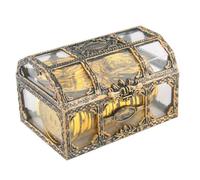 Générique Treasure Box Toys Transparent,Coffre À Jouets Pirate | Coffret Vintage Portable Accessoires Halloween Carnaval Bonbonnière Souvenirs Maison Garçon Fille