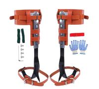 Générique Tree Climbing Spike Set, Cowhide Leather Climbing Spurs, 15.75-18.11 inches Height Adjustable Outdoor Gear for Trimming, Cutting, Fruit Picking, Orchard Management, and Gardening