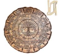 Générique Tree of Life Wheel of The Year Wood Sign,Solid Round Wooden Pagan Witch Calendar Plaque,Handcrafted Wall Decor for Wiccan Altar & Nature Spirituality
