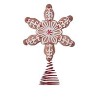 Générique Tree Topper - Festive Cookie Person Figure, Wood Constructed Ornament, Holiday Tree Decoration, Seasonal Home Adornment, Mantle Shelf Display Piece, Petite Scale Brown