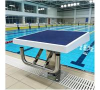 Générique Tremplin de Plongeon Robuste en Acier Inoxydable 304, Bloc de départ de Plongeon, Plateforme de Saut en Acier Inoxydable Robuste avec poignée de Dos pour la compétition de Natation, (A)