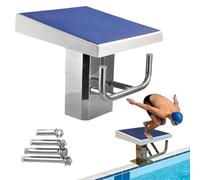 Générique Tremplin en Acier Inoxydable 304 Haute résistance, Bloc de départ pour compétitions de Natation, Surface en Caoutchouc antidérapante, Convient aux piscines enterrées, (B)