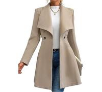 Générique Trench Coat D'Hiver pour Femmes Col À Revers Manteaux Double Boutonnage Élégant Manteaux Duffle Coat Manteau De Style Peacoat A Line Coupe Vent D'Affaires En Laine pour Femmes Manteau D'Ex
