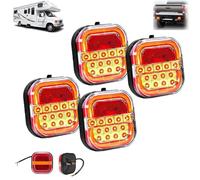 Générique Trendfetchus Wireless Tail Lights, Trendfetchus Lights, Truck Side Marker Light, Indicator & Tail Light for Vehicles, 2-in-1 Warning/Lighting, for Boat, Truck, Rv Turn Signal (4Pcs)