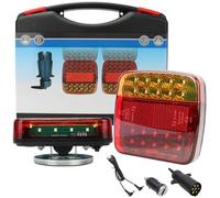 Générique Trendfetchus Wireless Tail Lights, wireless trailer lights magnetic, LED Magnetic Towing Tail Light Wireless LED Trailer Light Kit for Trucks, Boat, RV, Vehicle (US standard wireless)