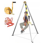 Générique Trépied d'urgence avec poulie Robuste et trépied en Aluminium - Système de Sauvetage Polyvalent pour garages, entrepôts, toits et Solutions de Levage extérieures - Durable et fiable (Treuil