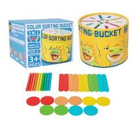 Générique Tri Couleur en Bois - Tri des Couleurs Toys Sensoriels | Toys pour 1 2 Filles Garçons Âgées De 3 Ans | Seau De Couleurs De Regroupement en Bois | Activités De Correspondance, Jeu De Couleur