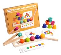 Générique Tri des Couleurs,Jeu Éducatif avec Coupe Et Balle,Ensemble de Tri de Couleurs avec Perles et Pinces - pour À Partir De 3 Ans Garçons Filles Maison Crèche Maternelle Fête