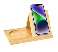 Générique Triangle Book Holder 25x18x15.5cm, Wooden Desk Shelf with Cup Holder, Multi-Purpose Book Stand for Bedroom, Kitchen, Reading, Recipe Display, 600g Durable Home Organizer