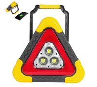 Générique Triangle De Signalisation LED - Charge Solaire, Lampe De Détresse, Éclairage Instantané | Triangle De Sécurité pour Panne, Balise d'urgence pour Voiture Camion Sécurité Routière