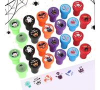 Générique Trick Or Treat Stamps - Halloween Assorted Self-Ink Stamp 24 Pieces Stamp Set,Spooky Trick Or Treat Party Favors Cartoon Cute Game Prizes for Kids