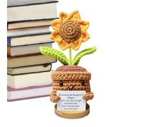 Générique tricotée, au Crochet de Soutien émotionnel | Soutien émotionnel Funny Crochet Flower - Fleurs tricotées, Fleur au Crochet Amusante, Petites décorations de Bureau en Pot, Soutien émotionn
