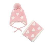 Générique Tricotés Enfants Ensemble D'Hiver Bonnet Tricoté Doublé En Polaire Tour De Cou Gants Enfant 10 Ans Cache Fille 8 Snood 6 7 Hiver Accessoires Set 3 Pièces (Rose,2-8 ans)