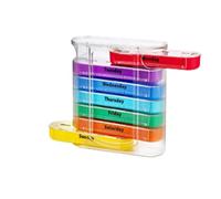Générique Trieur De Médicaments - Récipient Compact pour Comprimés en PP De 13 Cm, Programme À 4 Compartiments, Support De Sécurisé | Organisateur De Mensuelle pour Femmes Et Hommes,