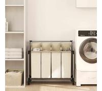 Générique Trieuse à Linge avec 4 Sacs Crème Acier,Maison & Jardin,Produits ménagers,Produits de blanchisserie,Paniers à Linge,Crème,2.85 KG,282428